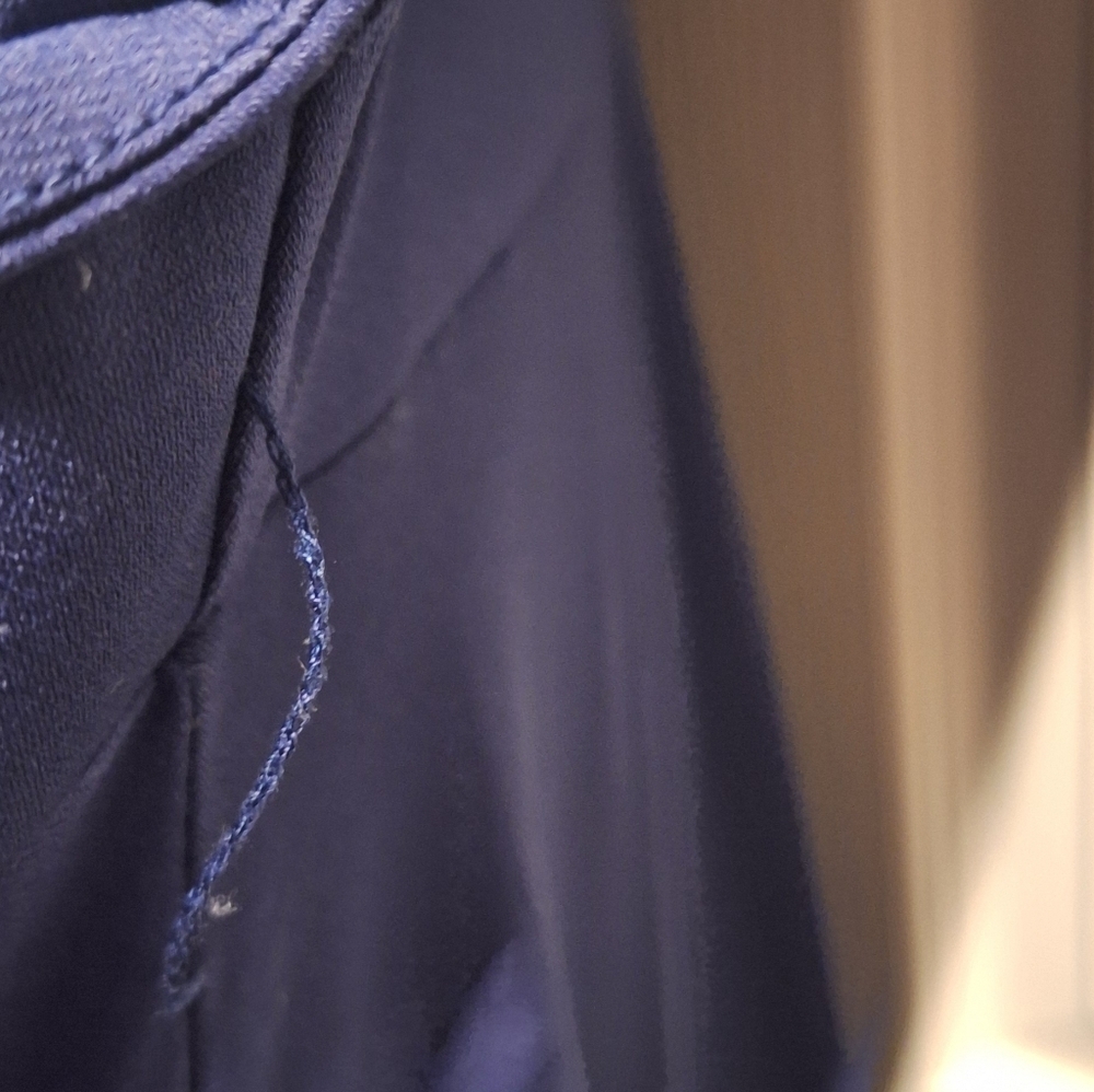 Catherines Dark Blue V-Neck Wrap Dress 1X - Picture 6 of 8